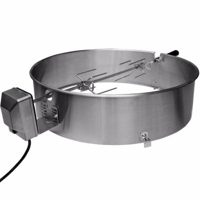 China Corrosion Resistance Heavy Duty Electric Motor 22-1/2-Inch Stainless Steel Charcoal Kettle Rotisserie Ring Kit for sale