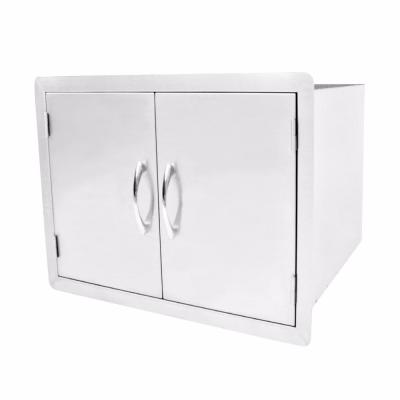 China 30 Inch Stainless Steel Kitchen Double Door Outdoor Pantry Dry Storage Dustproof for sale