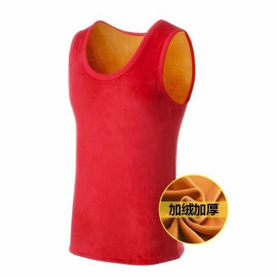 China Other round neck plush thickened vest for men's gold double-sided velvet warm vest for men's gold vest for sale