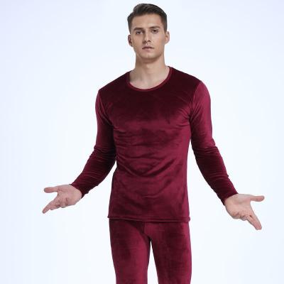 China New Style Gold Velvet Mens Thermal Underwear Thickened Thinner Long Johns Winter Double-Sided Fleece Youth Suit Others for sale