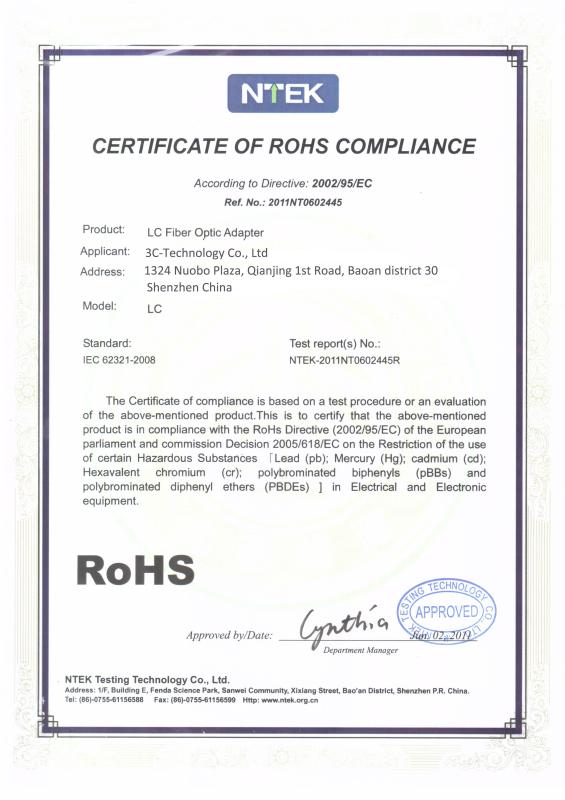 ROHS - 3C-LINK TECHNOLOGY CO.,LTD