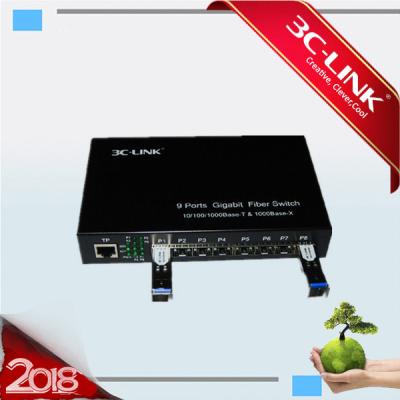 China 8x SFP Slots + 1 X 10/100/1000 Fiber Media Converter for different 1000M SFP module for sale