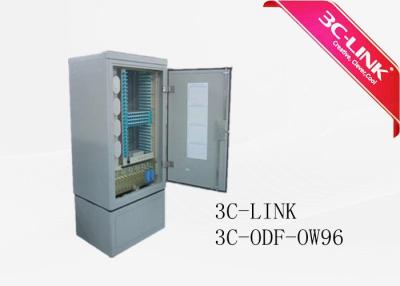 China 96 Cores Fiber Optic Distribution Cabinet , Pedestal Cabinet With Fiber Optic Splice Tray for sale