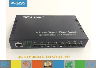 China Mini de Optische Vezelschakelaar van Gigabit Ethernet van Schakelaar 8-9 havens met acht SFP-havens Te koop