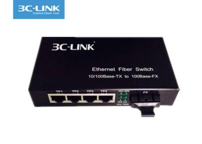 China interruptor 10/100base-TX da fibra dos ethernet 4UTP ao conversor dos meios da fibra ótica do único modo de 100base FX à venda