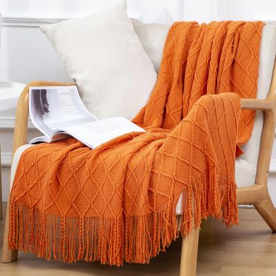 China New Arrivals Anti-Static Large Throw Blankets Acrylic Knitted Blanket Home for sale