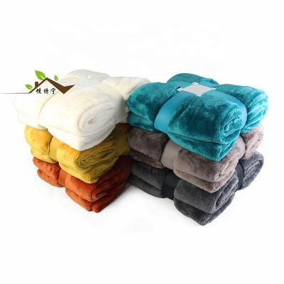 China 2021 Wholesale PORTABLE New Style Solid Color Coral Fleece Blanket Super Soft Throw Blanket Flannel Fleece for sale