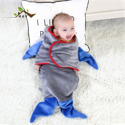 China New PORTABLE mermaid tail design sleeping bag flannel fleece newborn baby wrap swaddle blanket for sale