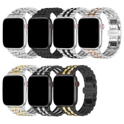 China Chungming 7 Stainless Steel Link Bracelet Replacement Strap Stainless Steel Metal Band For iWatch 7 Men Business Band For Apple Watch 41mm 45m for sale