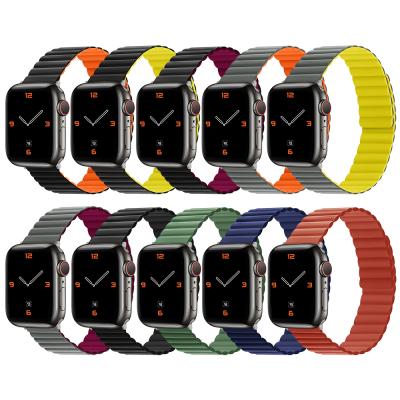 China Chungming Manufacture Silicone Watch Band Magnetic Watch Strap For Apple Watch Series 5/6/7/se for sale