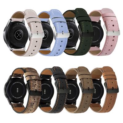 China Low MOQ Chungming Leather Watch Band Best SellersHot Selling Amazon Good Genuine Leather Wrist Band For Samsung Huawei 20mm 22mm for sale