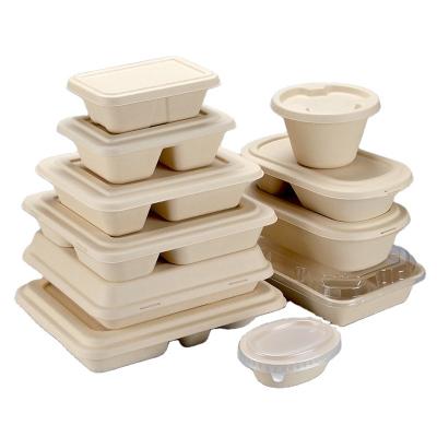 China Minimalist Disposable Bagasse Lunch Box Customized Biodegradable Corn Straw Sugarcane Straw Corn Box Customized Compostable for sale