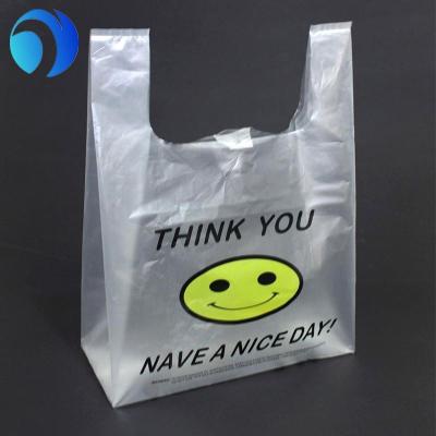 China BIODEGRADABLE Waterproof Clear Plastic Top Sales Plastic T-Shirt Bag for sale