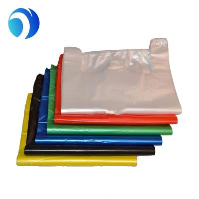 China BIODEGRADABLE Colorful Clear Plastic T Shirt Bag For Supermarket for sale