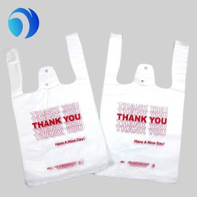 China LDPE/HDPE BIODEGRADABLE Printing Foldable Plastic T-Shirt Tote Bag for sale