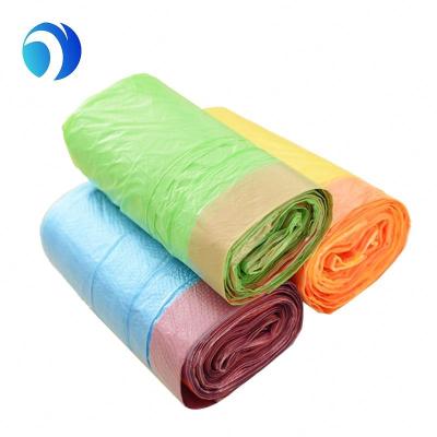 China Plastic Waste LDPE Drawstring Garbage / Trash / Trash / Refuse Bag On Roll for sale