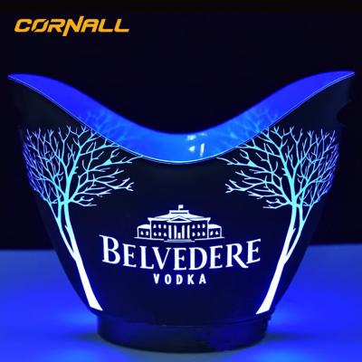 China Eco-friendiy sustainable cheap price factory directly sell vinani led color changing blue white camping ice bucket for cocktail bar for sale