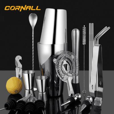 China Viable Stainless Steel Cocktail Shaker Bar Gift Tool Premium Mixology Kit Set Bartender for sale