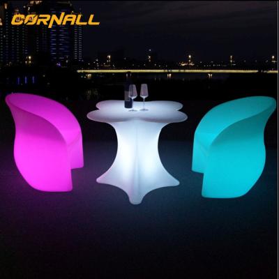 China Environment Friendly Remote Control Outdoor Led Glow Lighting Furniture Led Garden Lounge Club Furniture for sale