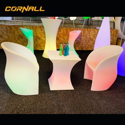 China Sustainable Wedding Bar Table Bar Chair Glowing Illuminated Led Table for sale