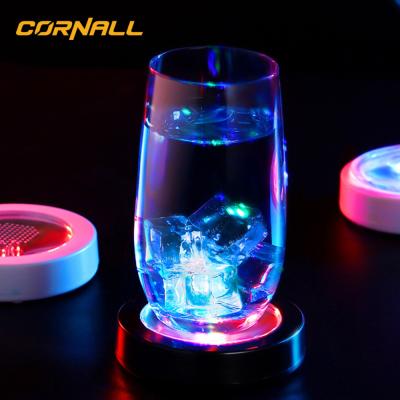 China Acrylic Led Viable Coaster Square Lead Customs Car Lights Up Coasters For Led Drinks for sale