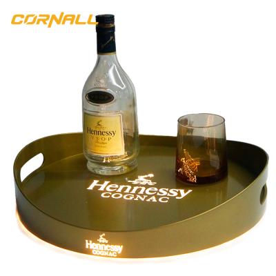 China Eco - Friendly AS Material Waterproof Bar Led Tray Led Shooting Serving Tray Plastic Round For Night Club for sale