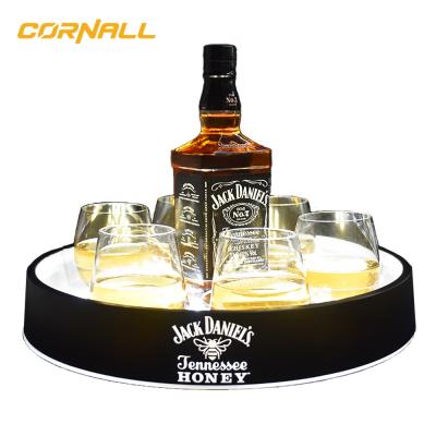 China Eco-Friendly Logo Custom Glow Beer Tray Voice Sensitive Rolling Light Rolling Tray With Led LED Light Tray for sale