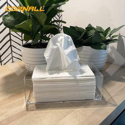 China Wholesale Custom High Quality Printed Plastic Transparent Indoor Acrylic Tissue Holder Square Toilet Paper Tissue Box CLASSIC for sale