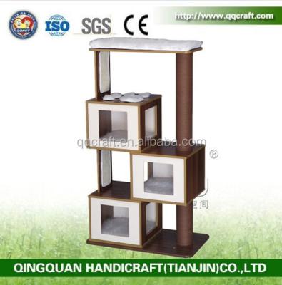 China Viable Luxury Furniture from OEM Cat Beds Modern Cat Tree with Cat House for sale