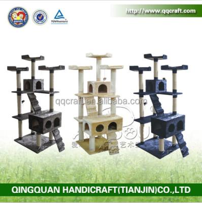 China New Design Sustainable Cat Climbers and Cheap Pet Treehouse and Cat Scratcher Tree Mast for sale