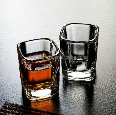 China 60ml shot glass, mini shot glass, crystal square home appliance clear shot glasses wholesale for sale