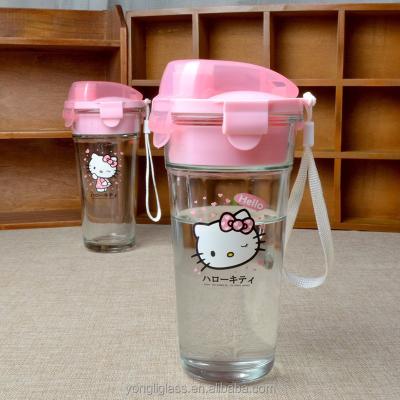 China 2021 Latest Products Sustainable High Temperature Hello Kitty Lock And Lock Glass Mugs, Shaker Bottle Glasslock Glassware for sale