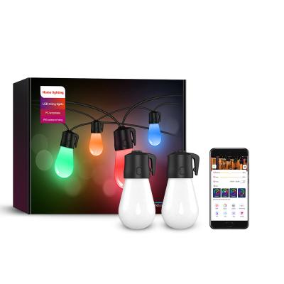 China Garden/2022 New RGB Remote Control Decorative Colorful Light String OEM Indoor Outdoor Waterproof Wireless Decorative Light String Wedding for sale