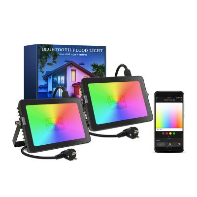 China Popular Outdoor Smart Flood Light APP RGB Remote Control Waterproof Garden Lighting 2022 LED Flood Light for sale