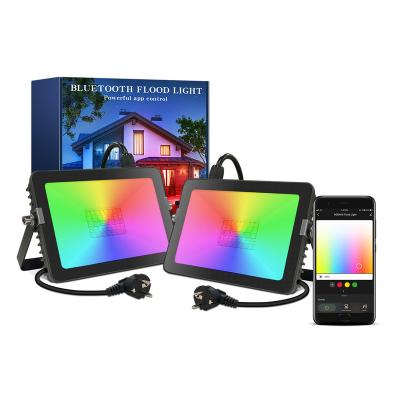 China 2022 Direct Outdoor Smart Flood Light RGB LED Garden Flood Light Remote Control Waterproof Factory APP for sale