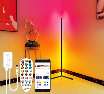 China New RGB Corner Standing Atmosphere LED Rod Floor Lamps For Living Changing Light Single Room Bedroom Living Room Smart Floor Lamp Lighting for sale