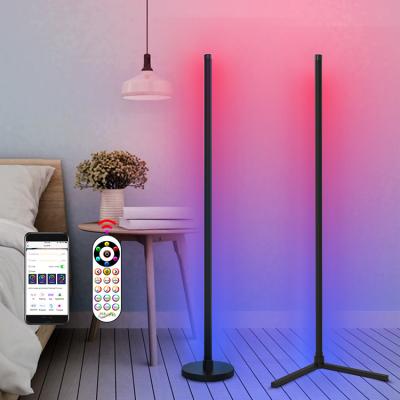 China Modern Led Floor Lamp Metal Modern Black Round Standing Floor Lamps Decor Floor Lamp For Living Room Bedrooms With Outdoor for sale