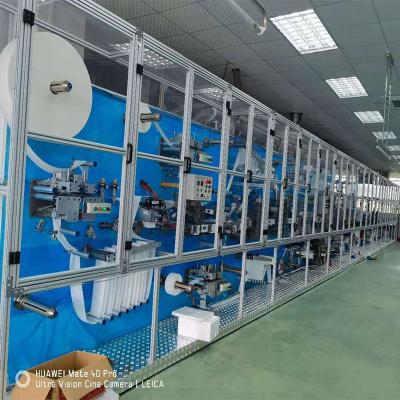 China Full Servo Automatic Straight Sanitary Napkin Package Women Sanitary Napkin Machine Pad Production Line for sale