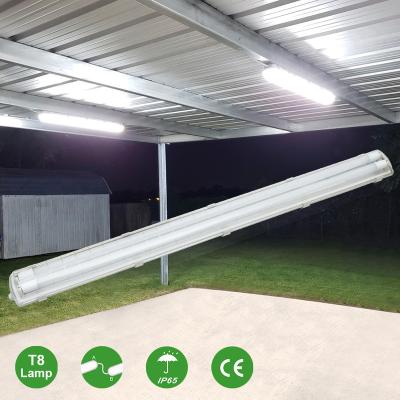 China Warehouse Custom 120cm Length 2 Tube T8 ABS PC Body PC Diffusor IP65 LED Light Fixture Waterproof Fixtures Outside Warehouse for sale