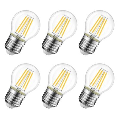 China Mini Globe LED Bulb 2W 4W 200lm 400lm Dimmable E27 E26 Residential Warm White Filament 2700K G45 LED Light Bulb Light for sale