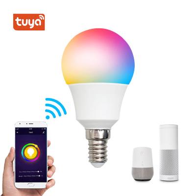 China Wireless Speaker Music Playing Base CCT Variable Shift 4W G45 Smart LED Light Bulb E14 Smart LED Bulb Indoor Lighting RGB for sale