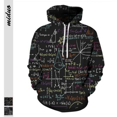 China Breathable Street Style Hot Sale 3D Hoodie Digital Printing Math Model Long Sleeve With Pockets Men Hoodie Pullover for sale