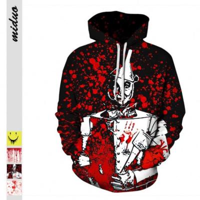 China Anti-Wrinkle Border Supply Halloween Blood Drops 3D Digital Printing Lovers Long Sleeve Casual Hooded Sweater Women Hoodies for sale