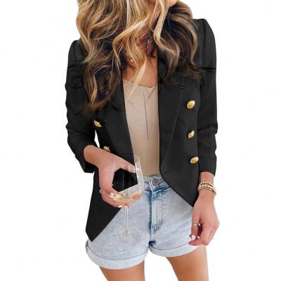 China Autumn Winter Suit New Casual Long Sleeve Novelty Button Women Breathable Double Breasted Blazer for sale