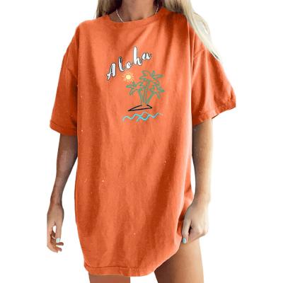 China Breathable Modern Ladies Beach Friend Long Graphic Casual Womens Oversized T-Shirt for sale