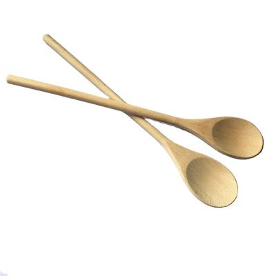 China Sustainable Wooden Spoon Kitchen Cooking Environmental Reusable Salad Spoon Batteries 30cm All Kinds Of Beech Wood Tableware Can Be Customize for sale