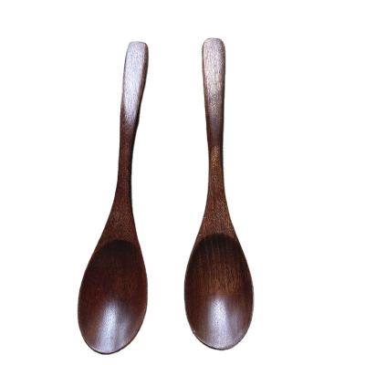 China Sustainable Japanese Old Lacquer Wooden Spoon Restaurant Dining Outdoor Camping Spoon Tableware Environmental Protection Materials for sale