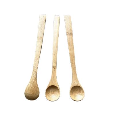 China Viable All Kinds Of Environmentally Friendly Degradable Bamboo Spoon Suitable For Sauces Use 19CM Long for sale