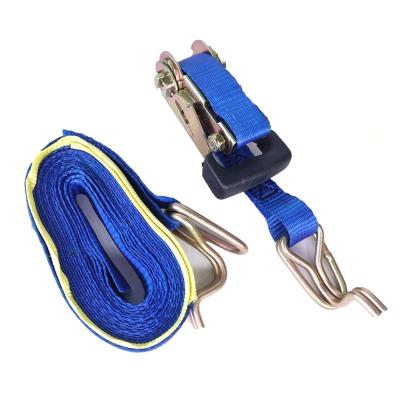 China Hot Sale 1inch 25mm Australia Heavy Duty Cargo Safety Ratchet Tie Down With Hook And Keeper Ratchet Lashing Strap With Soft Rubber Grip for sale