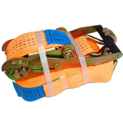 China Safety Cargo Heavy Duty 50 mm 3 Ton / 5 Ton 10m Polyester Competitive Price Tie Down Mechanism Cargo Lashing Belt Strap Ratchet Link for sale